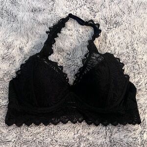 Victoria's Secret Black Lace Halter Bra